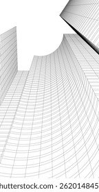 Construção arquitetônica desenho 3d sobre fundo branco