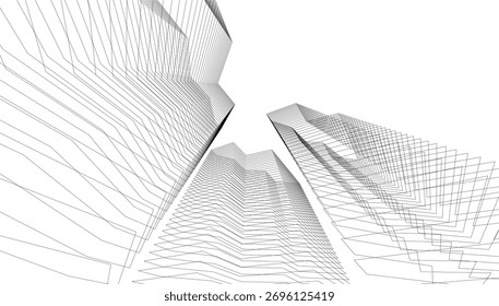 Construção arquitetônica vetor abstrato 3d ilustração