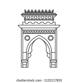 Architectural building in the Baroque style. Arch Vector.