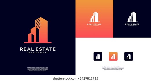 Architectural building construction logo design template.