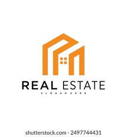 Architectural building creative logo concept, house logo design, home construction logo. Premium Vector