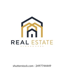 Architectural building creative logo concept, house logo design, home construction logo. Premium Vector