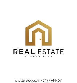 Architectural building creative logo concept, house logo design, home construction logo. Premium Vector