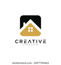 Architectural building creative logo concept, house logo design, home construction logo. Premium Vector