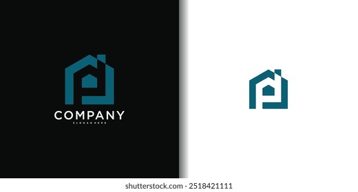 Construção arquitetônica conceito de logotipo criativo, design de logotipo de casa, logotipo de construção de casa. Vetor Premium