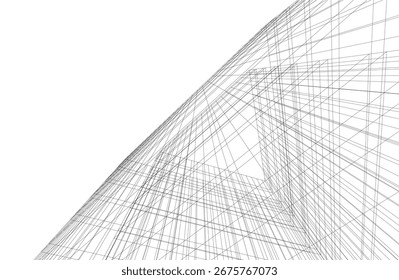 Edificio arquitectónico. Diseño de fondo 3d