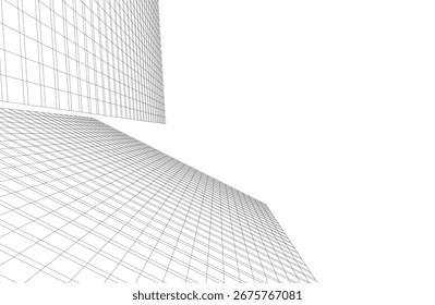 Architektonisches Gebäude. Design 3D-Hintergrund