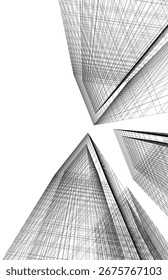 Edificio arquitectónico. Diseño de fondo 3d
