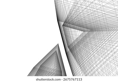 Architectural building. Design 3d background