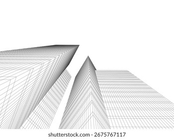 Edifício arquitetônico. Design - plano de fundo 3d