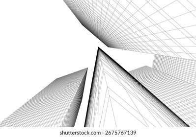 Architectural building. Design 3d background