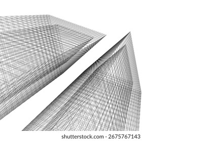 Architektonisches Gebäude. Design 3D-Hintergrund