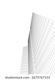 Edificio arquitectónico. Diseño de fondo 3d