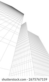 Architectural building. Design 3d background