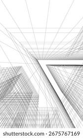 Edificio arquitectónico. Diseño de fondo 3d