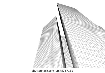 Edificio arquitectónico. Diseño de fondo 3d