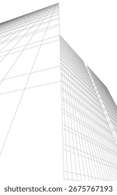 Architektonisches Gebäude. Design 3D-Hintergrund