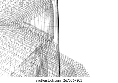 Architectural building. Design 3d background