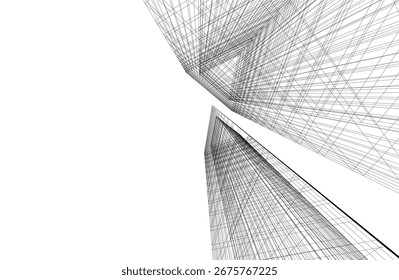 Edifício arquitetônico. Design - plano de fundo 3d