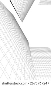 Architektonisches Gebäude. Design 3D-Hintergrund