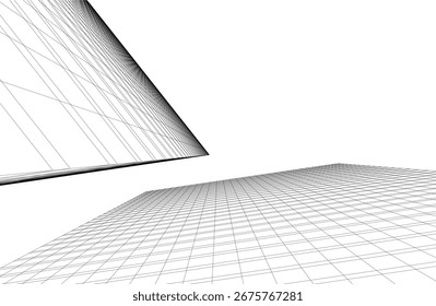 Edificio arquitectónico. Diseño de fondo 3d