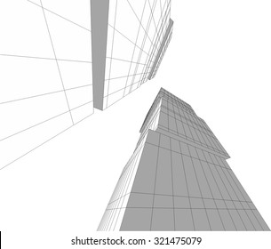 Architectural building design. 3d background