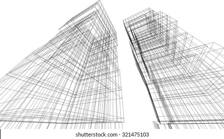 Architectural building design. 3d background