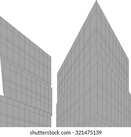 Architectural building design. 3d background