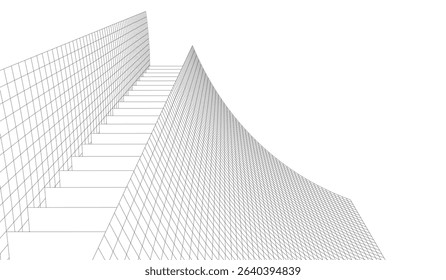 Architectural building. Design background vector illustration