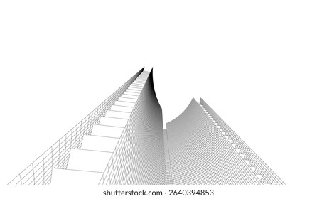 Architectural building. Design background vector illustration