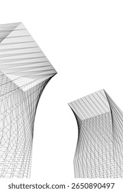 Architectural building. Design background vector 3d illustration