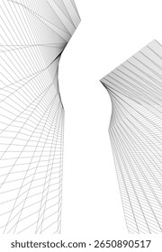 Edifício arquitetônico. Desenhar ilustração 3d do vetor de fundo