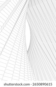 Architectural building. Design background vector 3d illustration