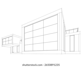 Architectural building. Design background vector 3d illustration
