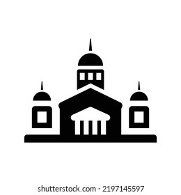 Architectural, building, federal icon. Black vector graphics.