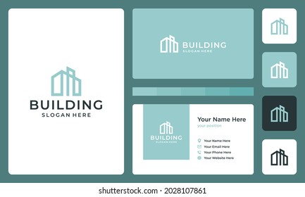 architectural building logo with real estate logo design template. icons for real estate businesses, buildings, luxury businesses. 