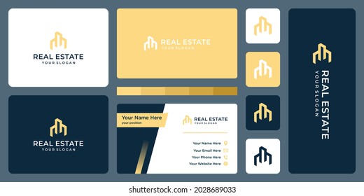 architectural building logo with real estate logo design template. icons for real estate businesses, buildings, luxury businesses. 