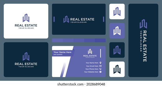 architectural building logo with real estate logo design template. icons for real estate businesses, buildings, luxury businesses. 