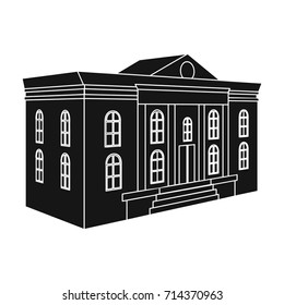 The architectural building of the museum. The Museum single icon in black style vector symbol stock illustration web.