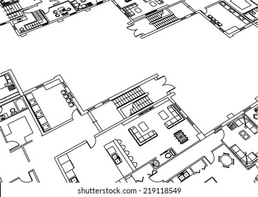 architectural building plan vector background