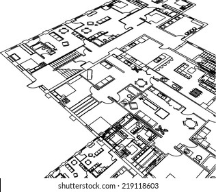 architectural building plan vector background