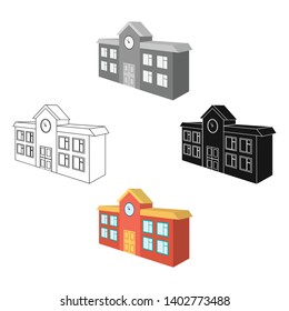 Architectural building of school, college. College single icon in cartoon,black style vector symbol stock illustration web.