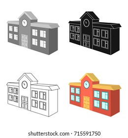 Architectural building of school, college. College single icon in cartoon style vector symbol stock illustration web.