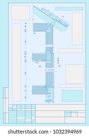 Architectural and building structures. Plans, sections, CAD, parts and assemblies, Walls, partitions and roofing. Vector