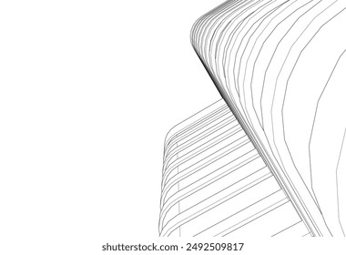 Architectural building vector 3d illustration