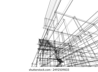 Architectural building vector 3d illustration