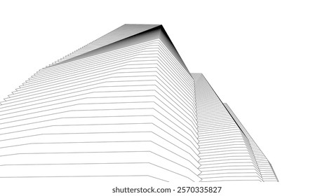 Architectural building vector 3d illustration