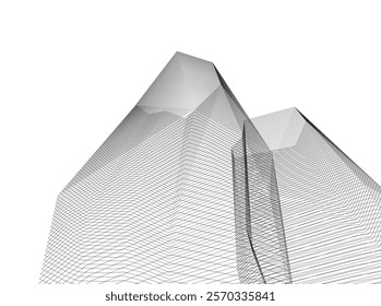 Architectural building vector 3d illustration