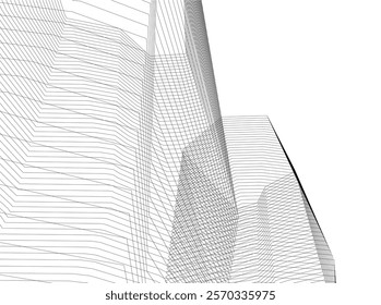 Architectural building vector 3d illustration