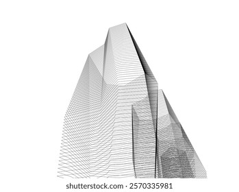 Architectural building vector 3d illustration